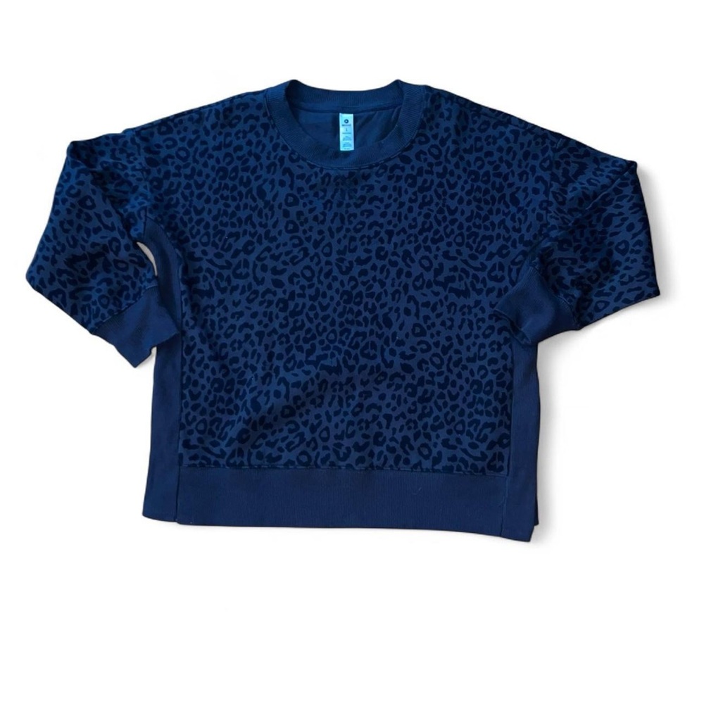 90 Degree by Reflex Black & Gray Leopard Print Sweatshirt
